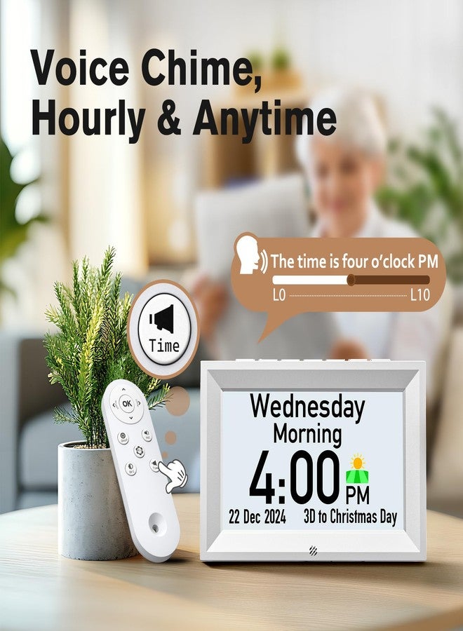 GOLOZA 7'' Digital Dementia Clock, Talking Clock with 10 Volumes, 6 Display with 10 Color Modes, Auto Dimmable, Alarms & Birthday & Holiday Reminders, 3 Pill Reminders Clocks for Seniors - Image 2