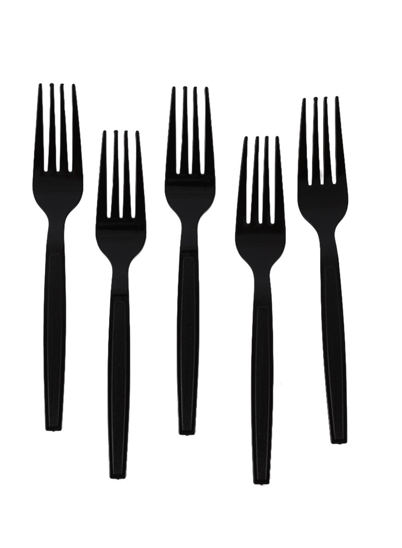 packwell Packwell Plastic HD Fork 50 Pieces, Black Disposable cutlery  - Image 3