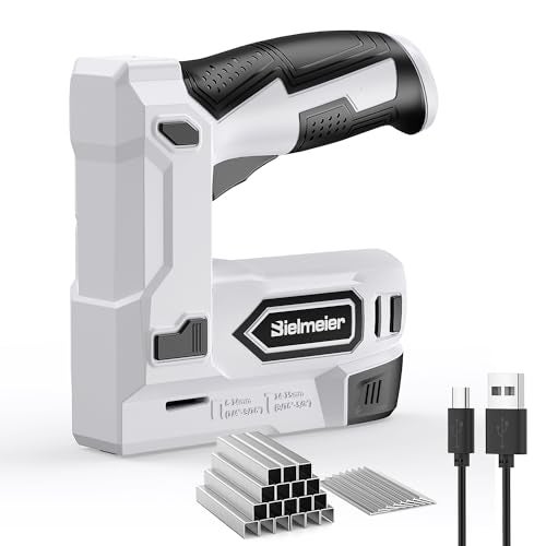 populo Bielmeier Electric Staple Gun, 2 in 1 Lithium-ion Electric Stapler, 4V Cordless Brad Nailer Kit with Staples Nails, USB Charger, Power Tacker for Upholstery, Material Repair, Carpentry, DIY - Image 1