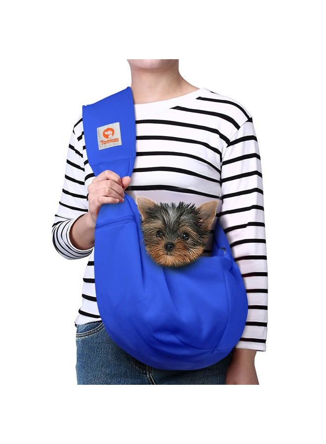 Tomkas Small Dog Cat Carrier Sling Hands Free Pet Puppy Outdoor Travel Bag Tote Reversible(Royal Blue - Adjustable Strap for 3-10 lbs) - Image 1