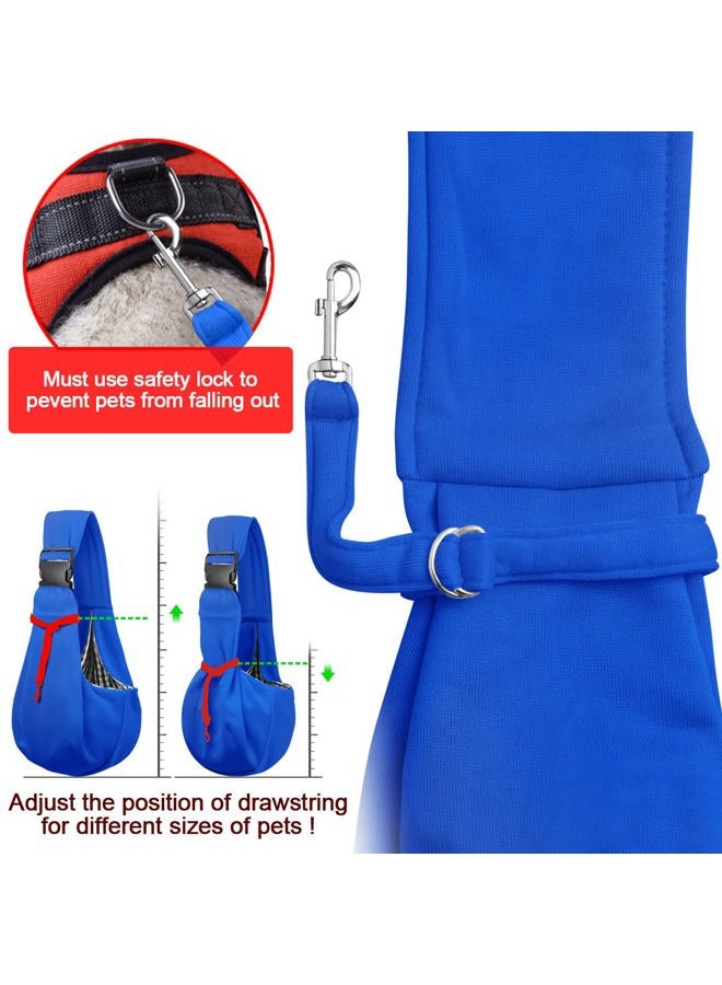Tomkas Small Dog Cat Carrier Sling Hands Free Pet Puppy Outdoor Travel Bag Tote Reversible(Royal Blue - Adjustable Strap for 3-10 lbs) - Image 5