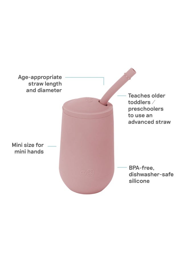 ezpz Happy Cup + Straw System (Blush) - 24 months+ - 100% Silicone Cup + Straw for Older Toddler + Preschoolers - Designed by a Pediatric Feeding Specialist - Image 3