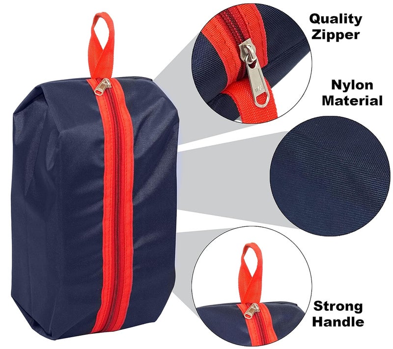 SNDIA Pack of 2 Reusable Shoe Bag for Travel & Storage Travel Organizer for Women & Men Travel Accessories Shoe Organizer Shoe Bags Pouches Shoe Cover for Travelling(40x13x18cm, Blue & Red) - Image 3