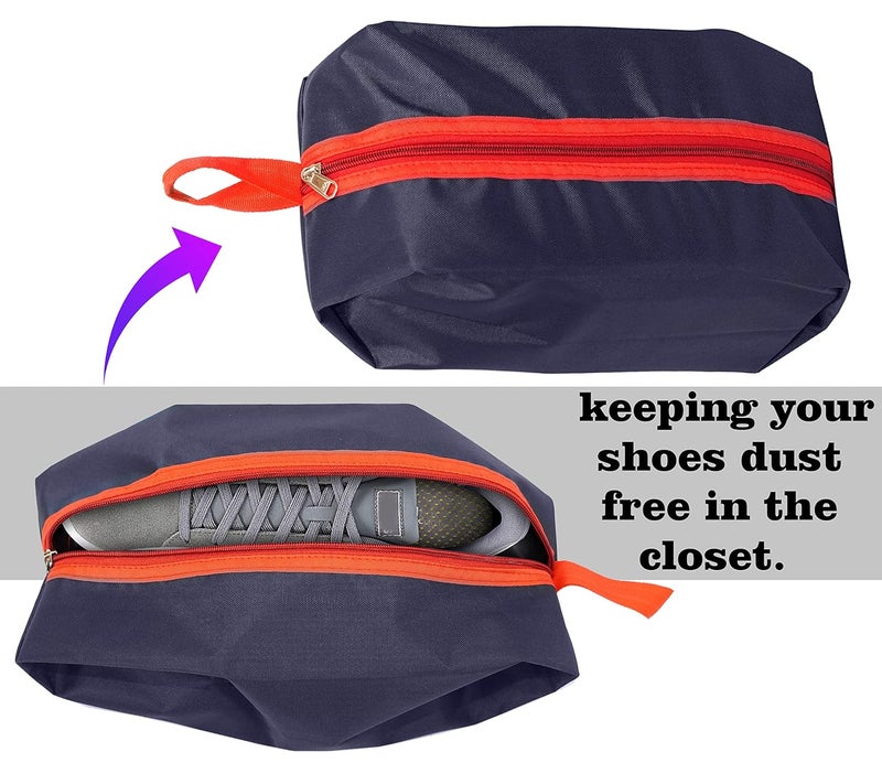 SNDIA Pack of 2 Reusable Shoe Bag for Travel & Storage Travel Organizer for Women & Men Travel Accessories Shoe Organizer Shoe Bags Pouches Shoe Cover for Travelling(40x13x18cm, Blue & Red) - Image 5