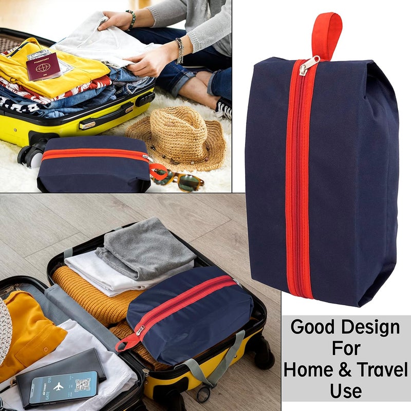 SNDIA Pack of 2 Reusable Shoe Bag for Travel & Storage Travel Organizer for Women & Men Travel Accessories Shoe Organizer Shoe Bags Pouches Shoe Cover for Travelling(40x13x18cm, Blue & Red) - Image 4