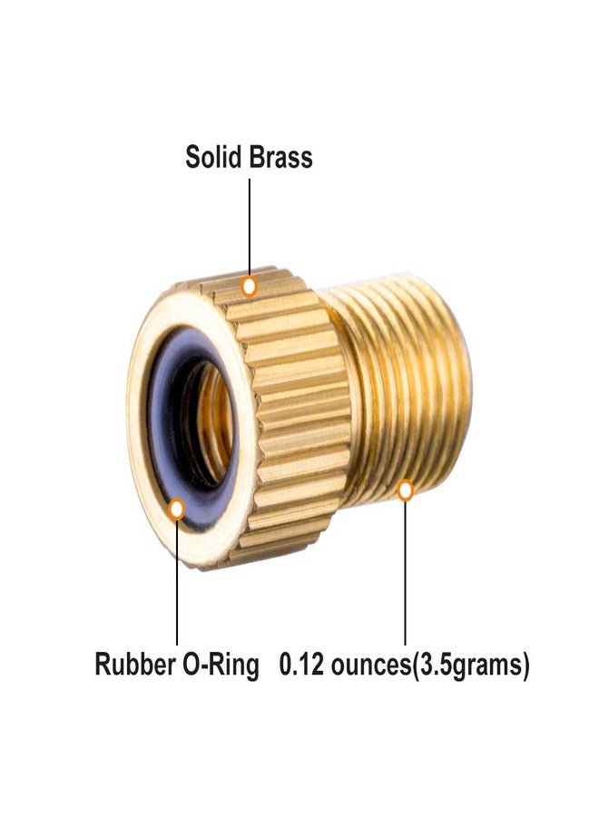 HZJD Brass Presta Valve Adapter, Convert Presta to Schrader Adaptor for Bike, Inflate Tire Using Standard Pump or Air Compressor, Tire Valve Caps(2PCS) - Image 2