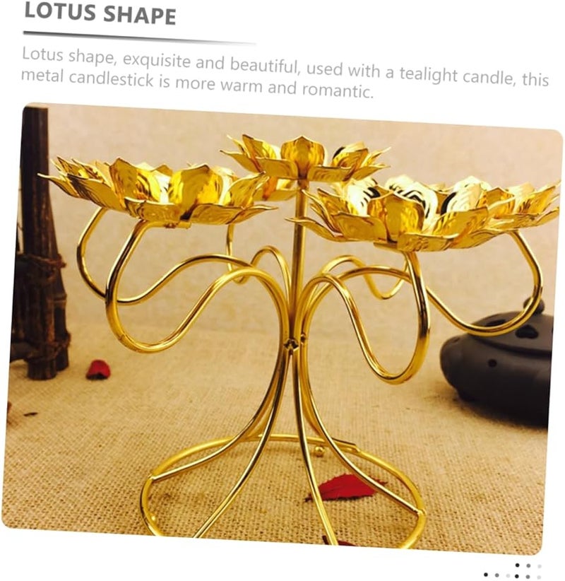 Cabilock Diwali Lotus Candle Holder 7 Lotus Tea Light Ghee Lamp Puja Altar Decoration - Image 4