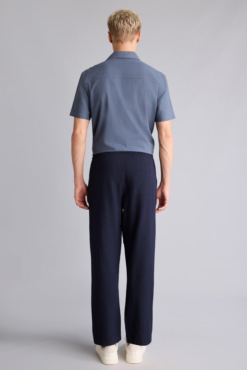 DeFacto Blue Man Relax Fit Elastic Waist Navy Blue Pants Casual - Image 5