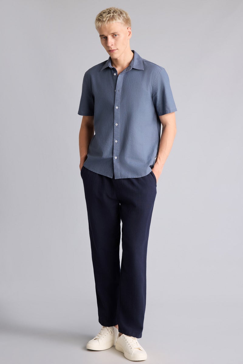 DeFacto Blue Man Relax Fit Elastic Waist Navy Blue Pants Casual - Image 2