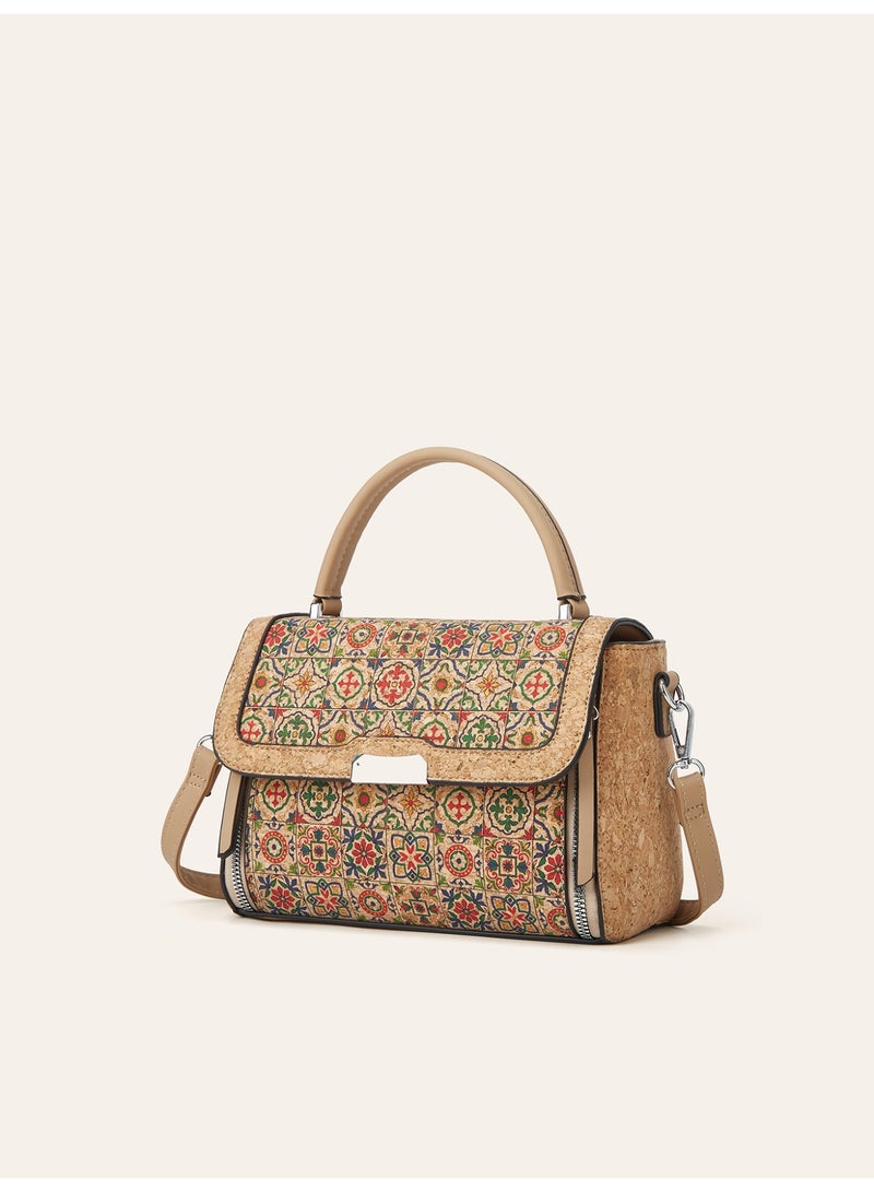 Ladies Printed Square Handbag, Retro National Style Shoulder Crossbody Bag - Image 2