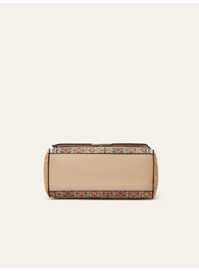 Ladies Printed Square Handbag, Retro National Style Shoulder Crossbody Bag - Image 5