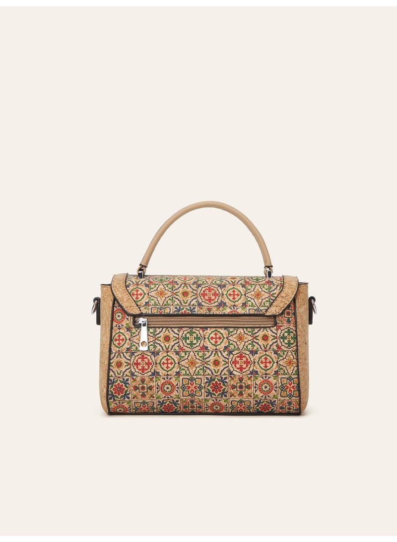 Ladies Printed Square Handbag, Retro National Style Shoulder Crossbody Bag - Image 3