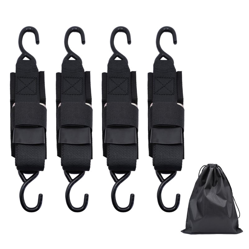 Tesheer Adjustable Rope Hanger Ratchets Heavy Duty 4 Pack Retractable Ratchet Tie Down Straps for Cars Trucks Motorcycles Outdoor Use 1200 lbs Prevent Load Shifting Easy to Use Durable Reliable Black - Image 2