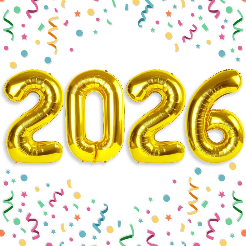 Villorem 2026 Balloons Gold 2026 Balloon Numbers 40 Inch Happy New Year Foil Balloons 2026 for New Year Eve Party Supplies Birthday Graduation Anniversary Decorations - Image 3
