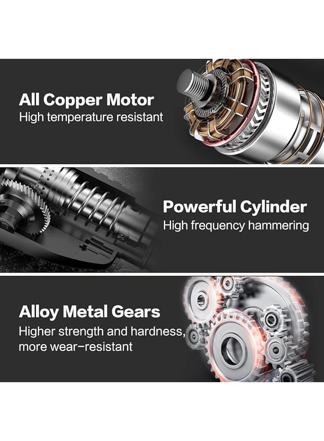 erorex Rotary Hammer 20V Cordless Brushless Hammer Drill Kit Includes 1 X 4Ah Battery With Sds Plus Chuck 4 Modes Safety Clutch 360°Rotating Auxiliary Handle For Concrete Metal And Wood Drilling - Image 4