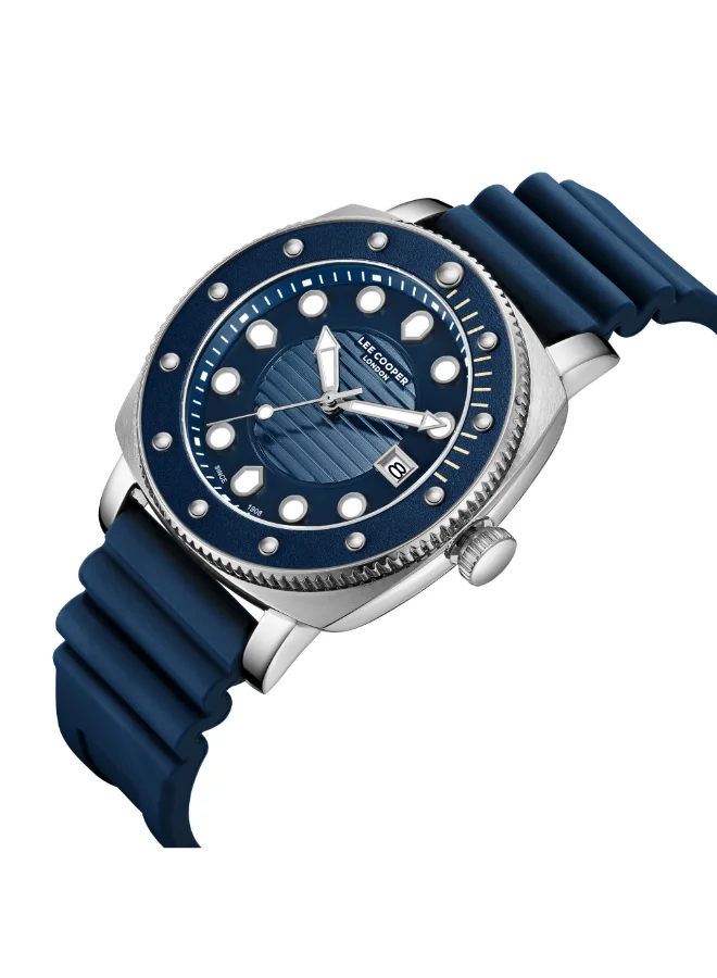 لي كوبر Men's Silicone Analog Watch LC08193.399 - 43 mm