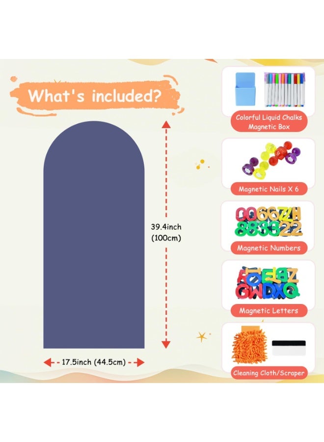 Arch Magnetic Wall Decal for Kids 39.3x17.5 Inch Magnetic Chalk Board Sticker Magnet Chalkboard for Wall Peel and Stick Self Adhesive Blackboard Multifunctional for Playroom Home Office School