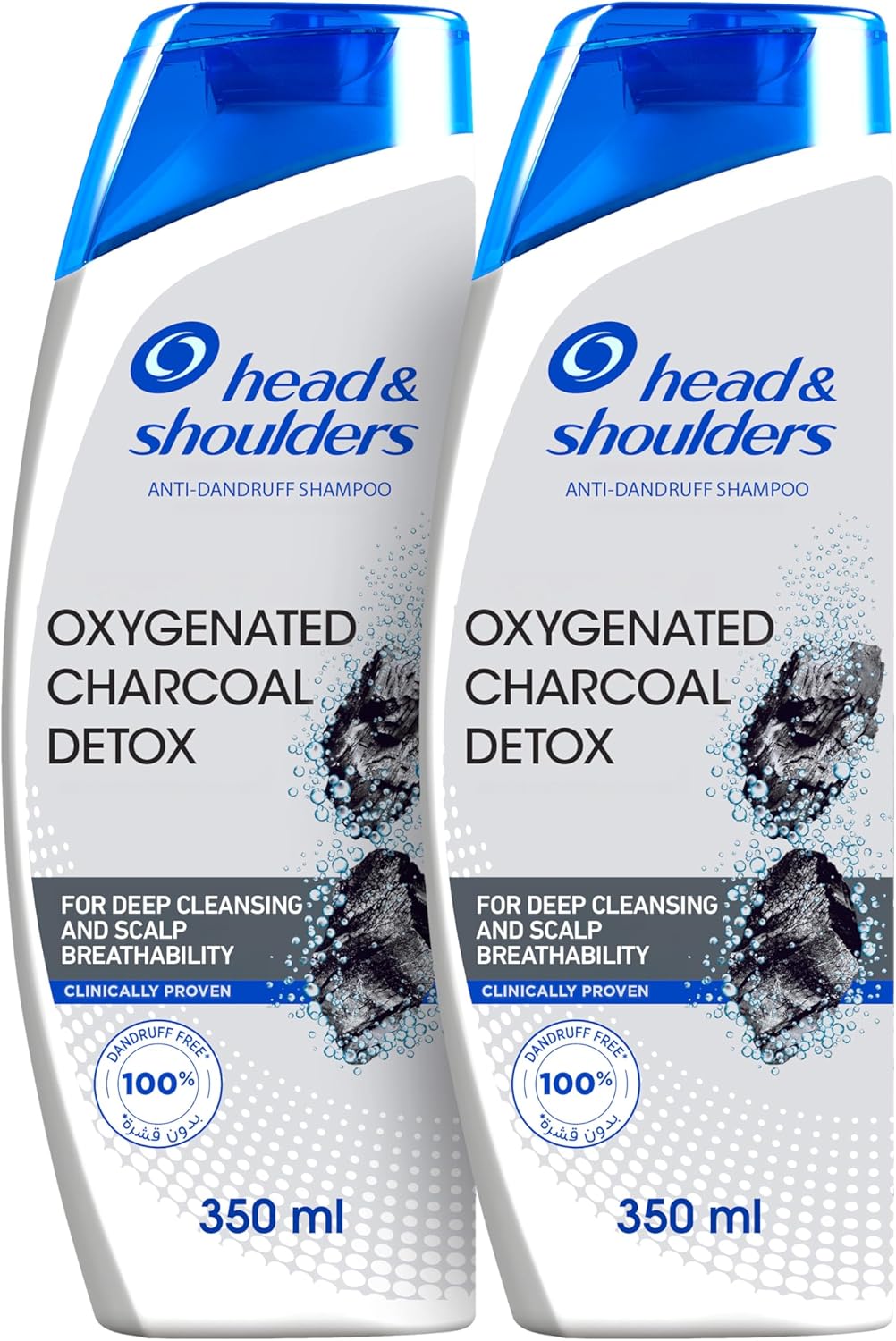 Head & Shoulders Charcoal Detox Anti-Dandruff Shampoo, 350ml + 350ml