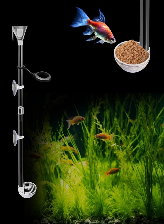 Niuohoy Aquarium Fish Shrimp Feeding Dish Set, Shrimp Feeding Dish Set, Transparent Shrimp Feeding Adjustable Tube with Feeding Ring, Cleaning Brush for Fish Tank and Preventing Food Scattering (Small) - Image 1