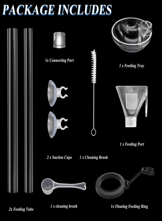 Niuohoy Aquarium Fish Shrimp Feeding Dish Set, Shrimp Feeding Dish Set, Transparent Shrimp Feeding Adjustable Tube with Feeding Ring, Cleaning Brush for Fish Tank and Preventing Food Scattering (Small) - Image 2