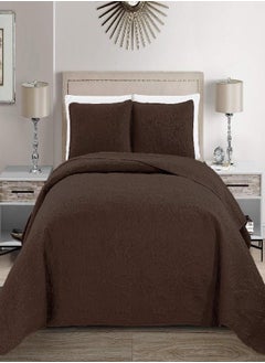 MK Home Mk Collection Solid Embossed Bedspread Bed Cover Over Size (Coffee/Dark Brown, King/California King) - pzsku/Z5E83292C22DA06DE6421Z/45/_/1693490835/9331061c-e908-4465-8309-8dbf5e06e515