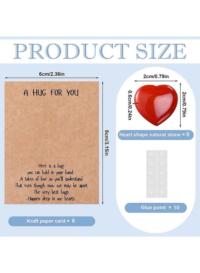 Greeting Card, 8 Sets Pocket Hug Token Bulk Hug Cards with Heart Shape Natural Stones and Sticker,Hug Bulk Gifts Greeting Cards for Women,Exchange Cards Relationship Gift for Family Colleague Social - Image 5
