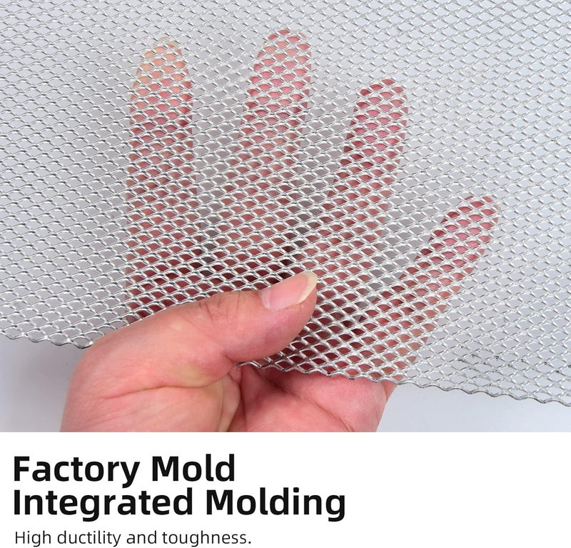 AggAuto Universal 170"x40" Car Grill Mesh - Aluminum Alloy Automotive Grille Insert Bumper Rhombic Hole 3x6mm, One of the Most Multifunctional Shape Grids Silver - Image 5