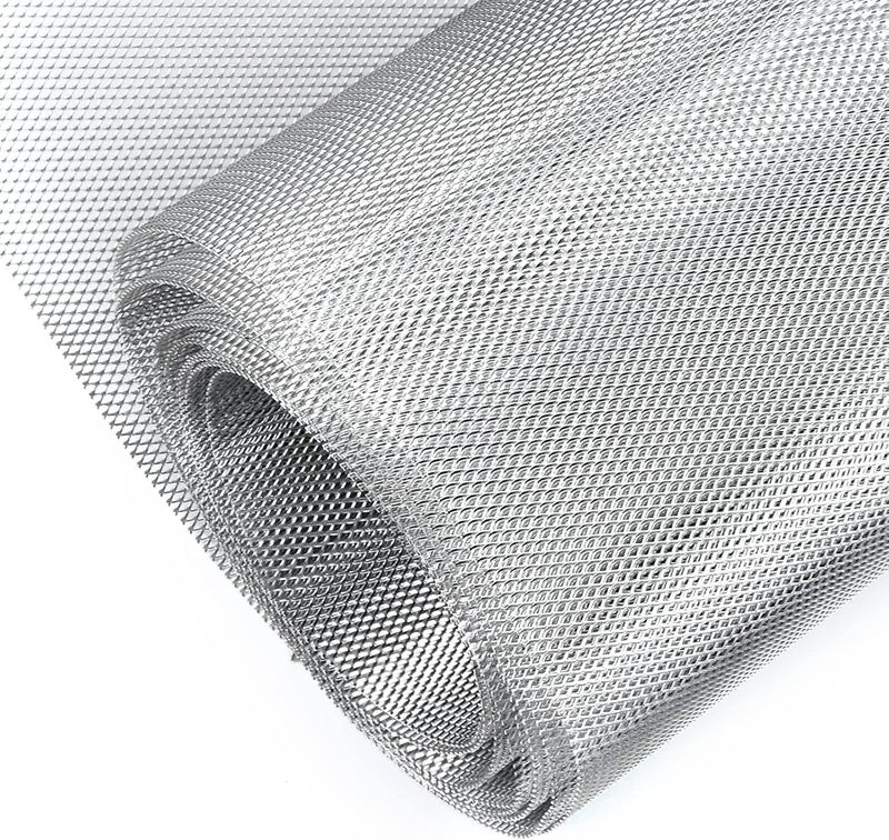 AggAuto Universal 170"x40" Car Grill Mesh - Aluminum Alloy Automotive Grille Insert Bumper Rhombic Hole 3x6mm, One of the Most Multifunctional Shape Grids Silver - Image 1