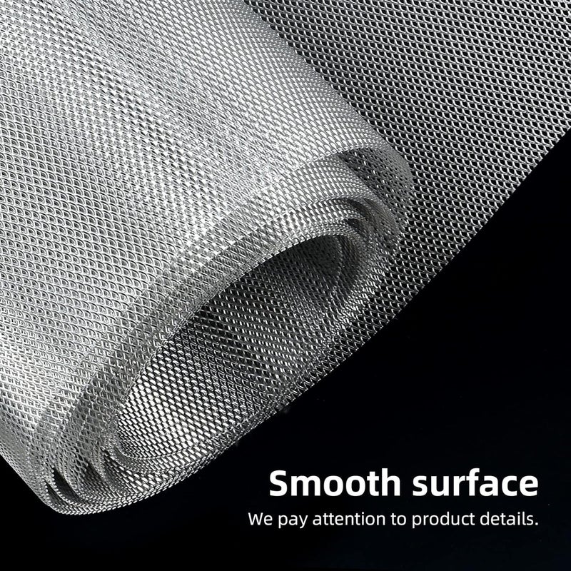 AggAuto Universal 170"x40" Car Grill Mesh - Aluminum Alloy Automotive Grille Insert Bumper Rhombic Hole 3x6mm, One of the Most Multifunctional Shape Grids Silver - Image 4