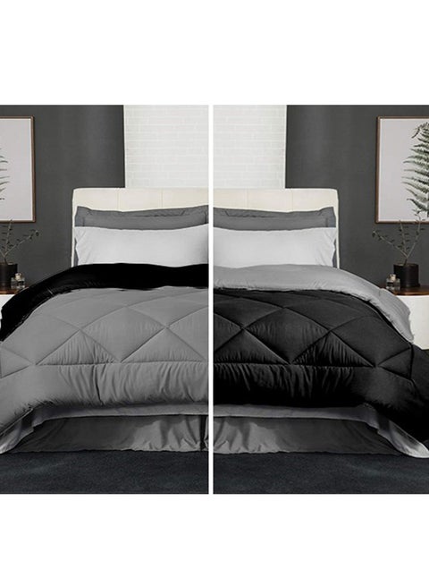 سنوز  لحاف شتوي دبل فيس، 220*235 سم، جراى& بلاك