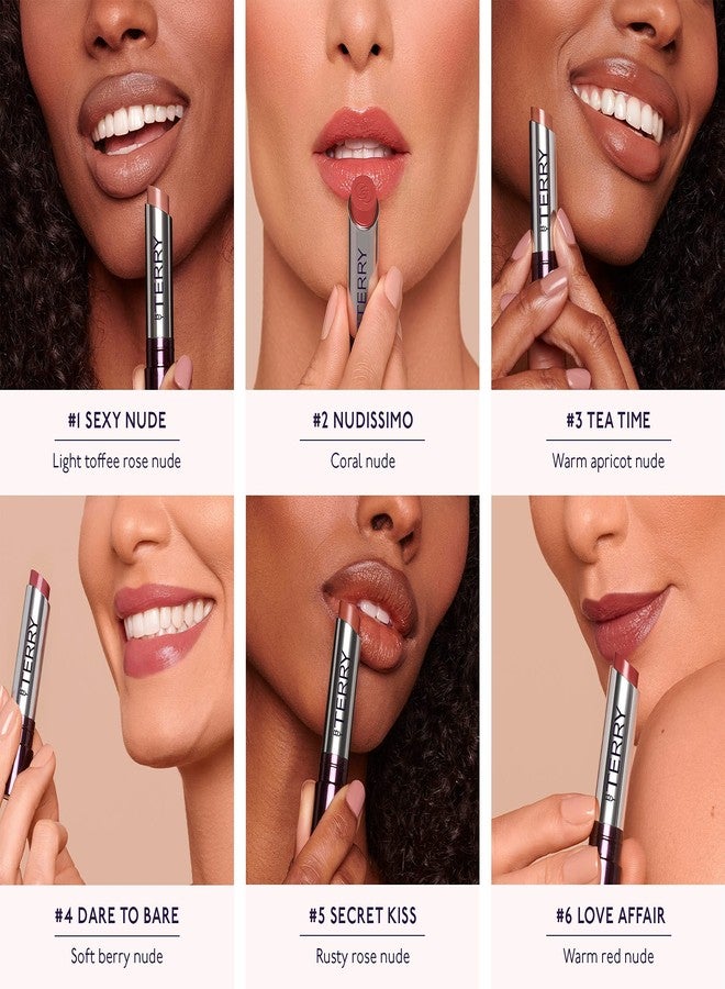 باي تيري أحمر شفاه مرطب من باي تيري بحمض الهيالورونيك، لشفاه ناعمة وممتلئة، حماية من الأشعة فوق البنفسجية، لون ولمعان إضافي، نباتي، رقم 3 وقت الشاي - Image 3