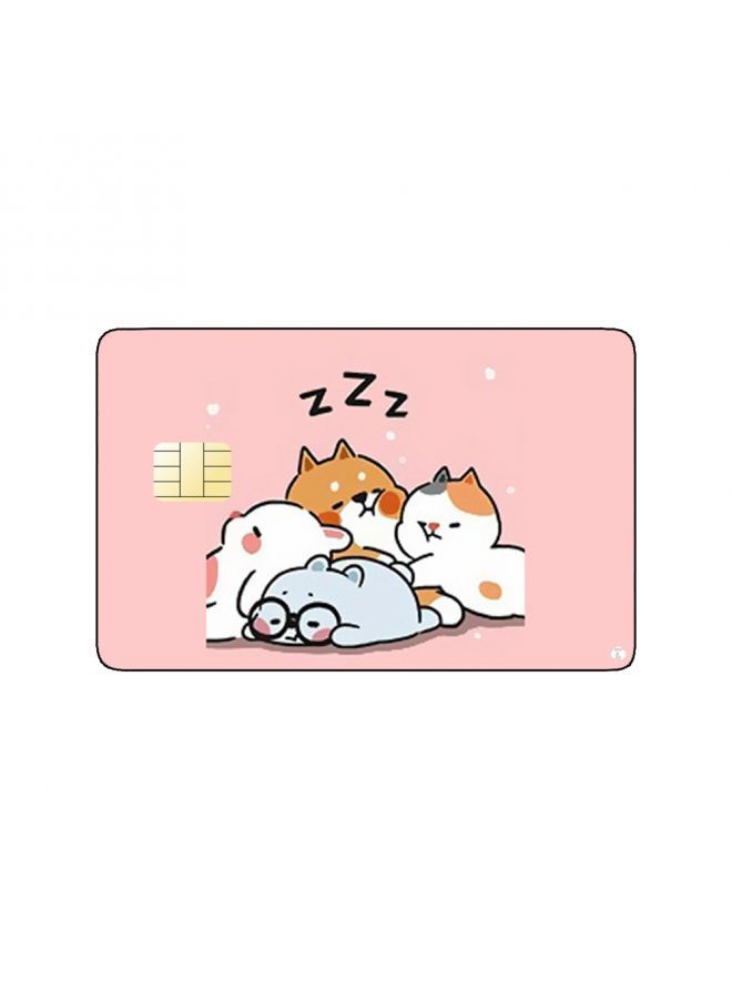 RKN PRINTED BANK CARD STICKER Cute Sleeping Animals Drawing - Image 2