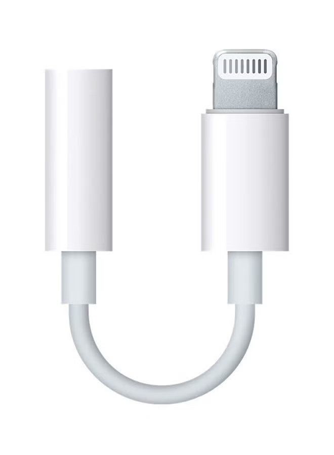 USB Lightning To USB 3.5mm Headphone Jack Adapter White - Image 1