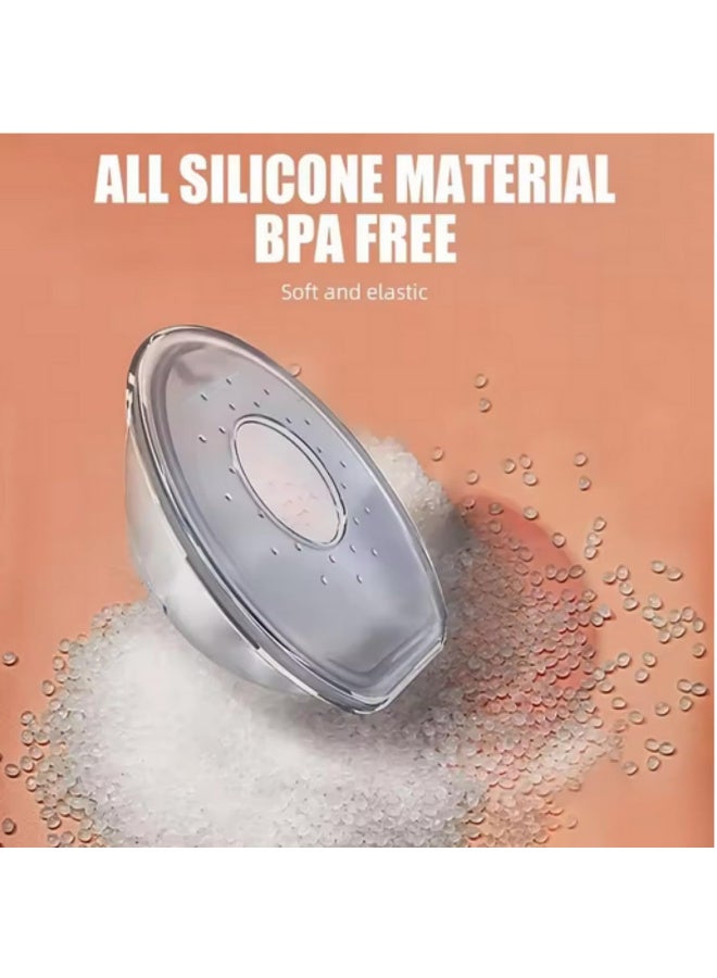 1 Pair Silicone Breast Milk Collector Wearable Nursing Cups Breastmilk Saver Letdown Catcher for Pumping Anti Spill Breast Pads Nipple Pain Protector Maternity Breastfeeding Reusable - Image 5