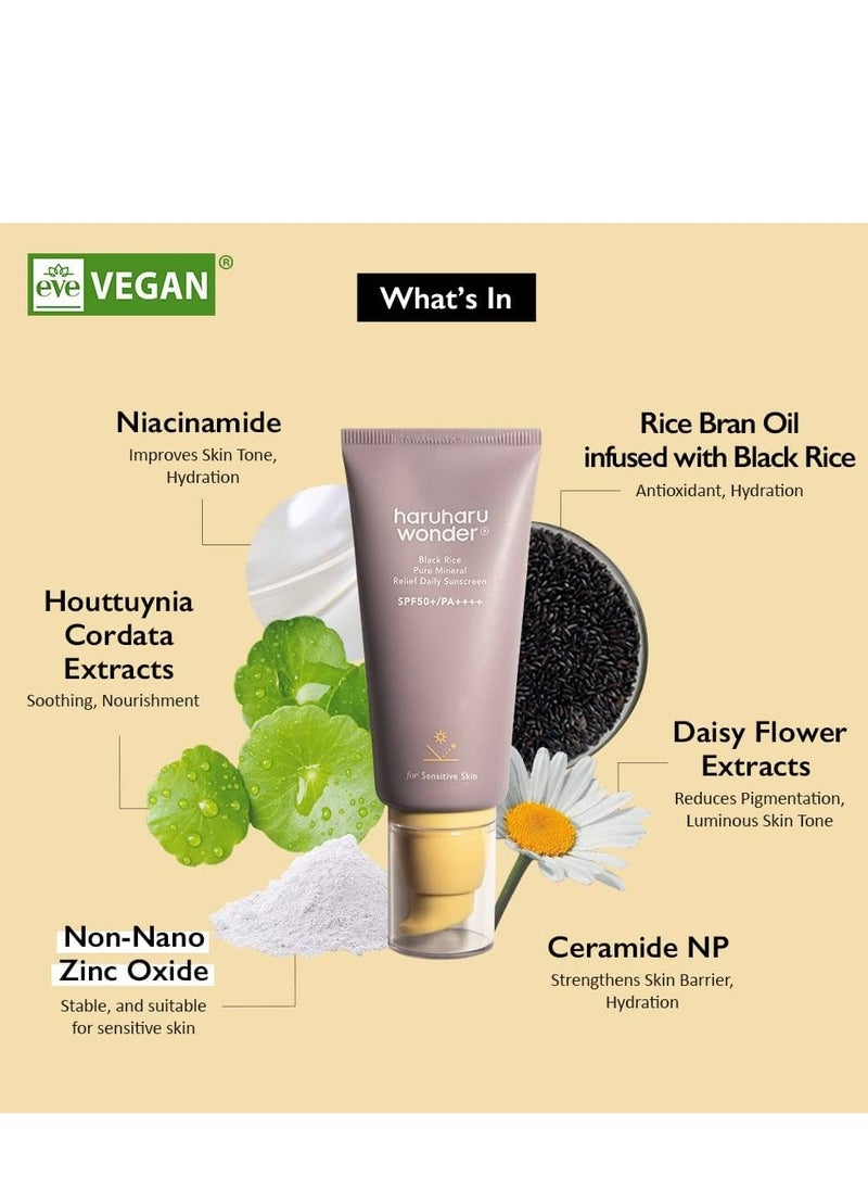 haruharu Wonder - Haruharu wonder Black Rice Pure Mineral SPF50+ sensitive skin - Image 1