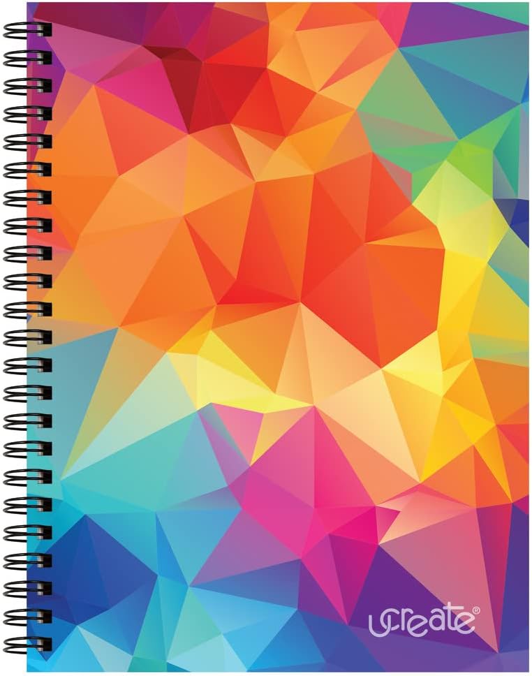 UCREATE Fashion Poly Cover Sketch Book Kaleidoscope Design, 9" x 12", Multi-Color 75 Sheets - Image 2