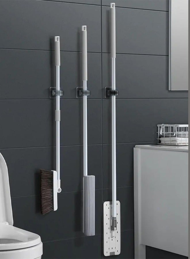 3pcs Wall Mounted Mop Broom Holder, Mop Holder Self Adhesive Broom Hanger for Home Garage Garden Laundry Room Storage, Kitchen Tools Organizer - Image 2
