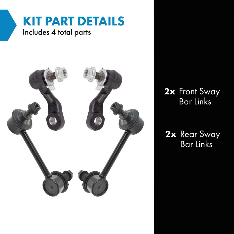 TRQ Front & Rear Sway Bar Stabilizer Link Set Compatible with 2004-2006 INFINITI G35 - Image 2