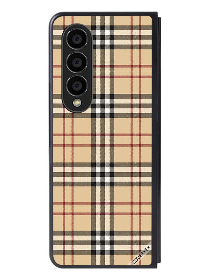 Covernex Protective Case Cover For Samsung Galaxy Z Fold 4 Stripes On Cloth Pattern - Image 1