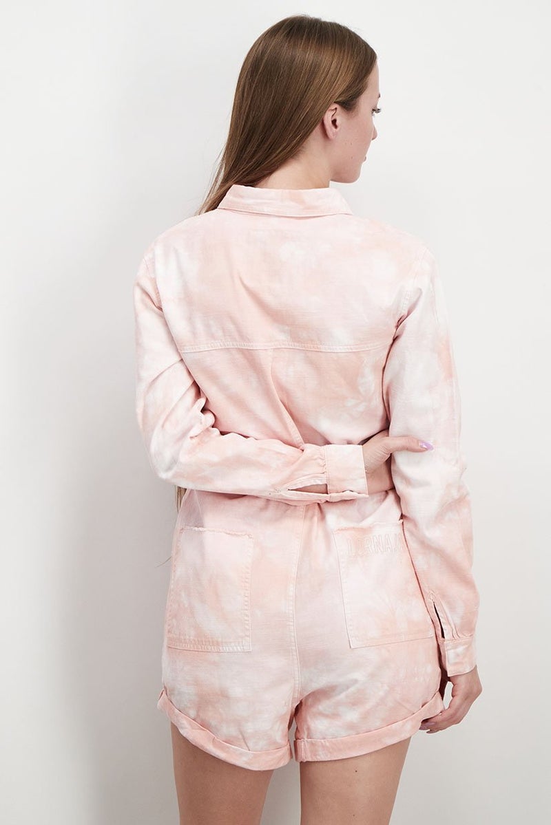 Lorna Jane Women Tie Dye Long Sleeves Dreamy Playsuit, Pink - Image 3