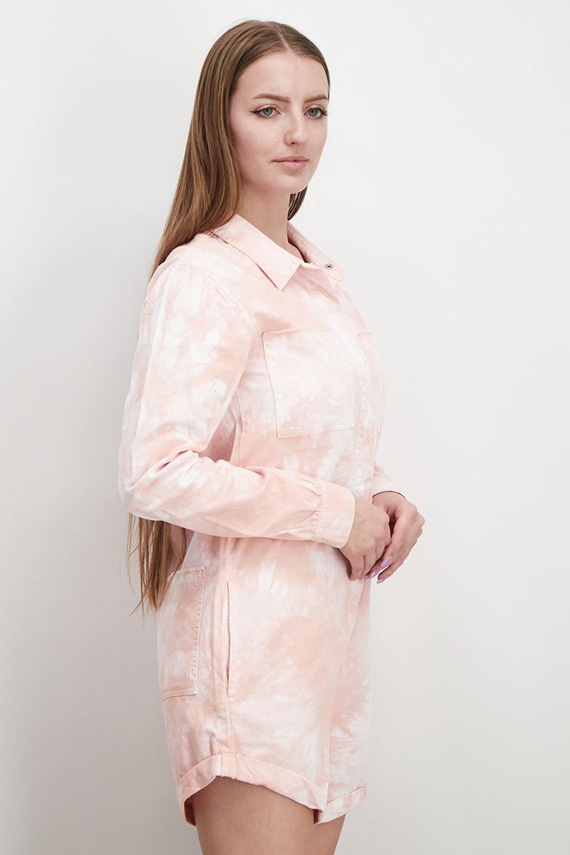 Lorna Jane Women Tie Dye Long Sleeves Dreamy Playsuit, Pink - Image 4