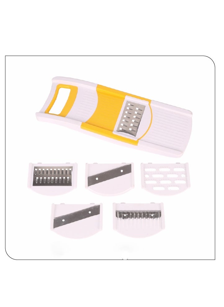 CLASSYTOUCH 6 in 1 Multipurpose Grater Along With Slicer White/Silver/Yellow 27x9.5cm 