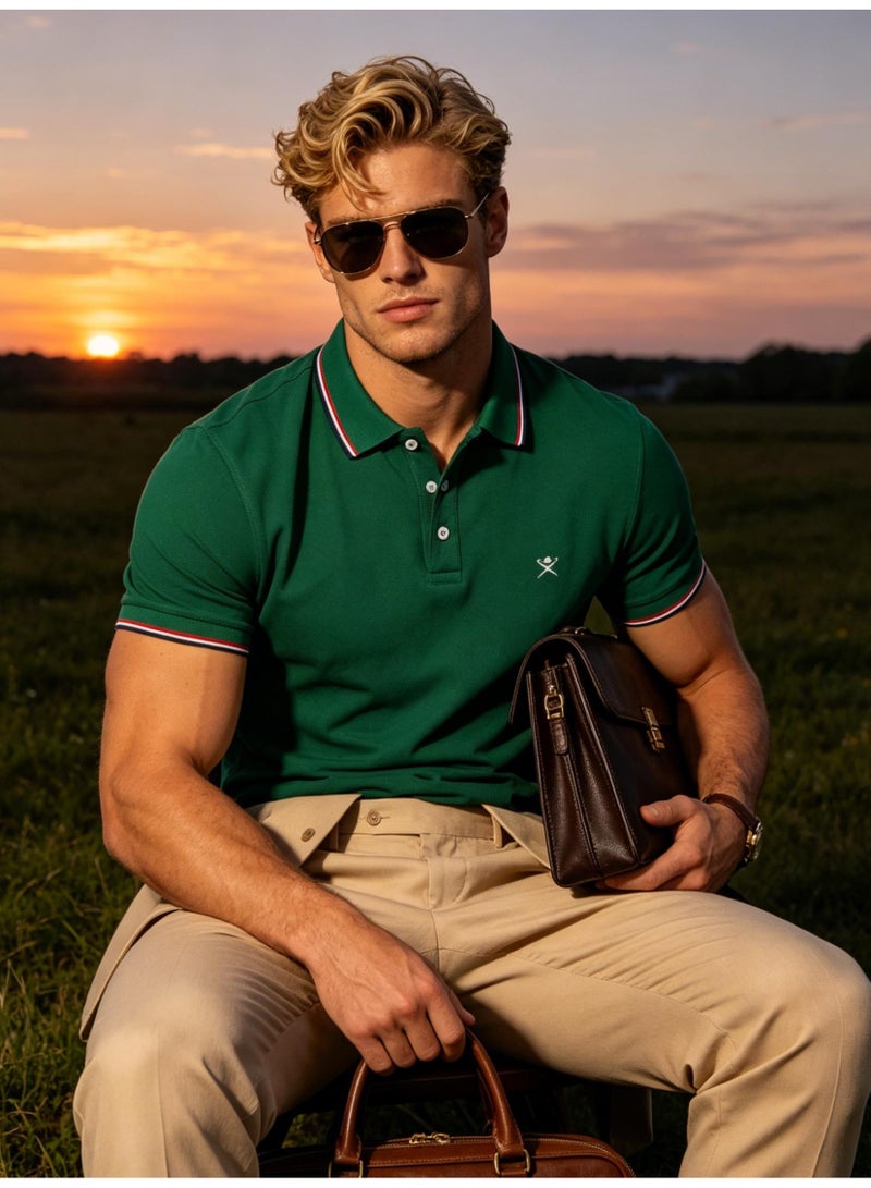 Hackett London Unisex pointed collar golf Polo shirt Simple LOGO printed breathable leisure sports short-sleeved shirt - Image 3