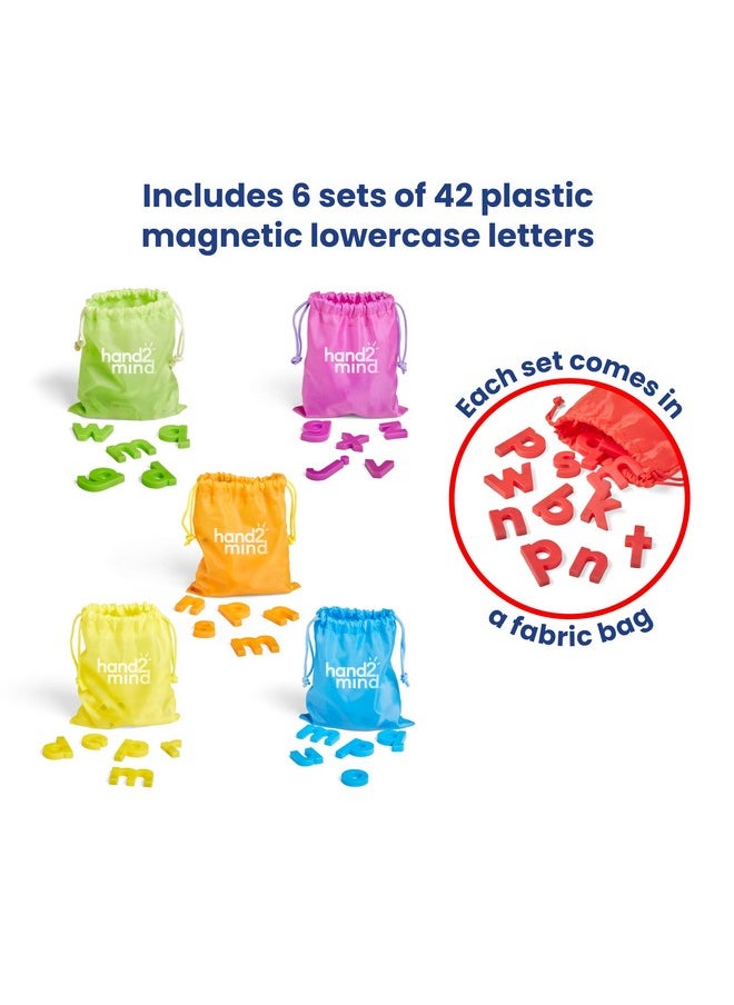 hand2mind hand2mind Rainbow Lowercase Magnetic Letters, Plastic Magnetic Letters for Classroom, Alphabet Letters for Kids, Letter Recognition for Kindergarten, Word Building Letter Magnets for Kids (Set of 6)  - Image 2