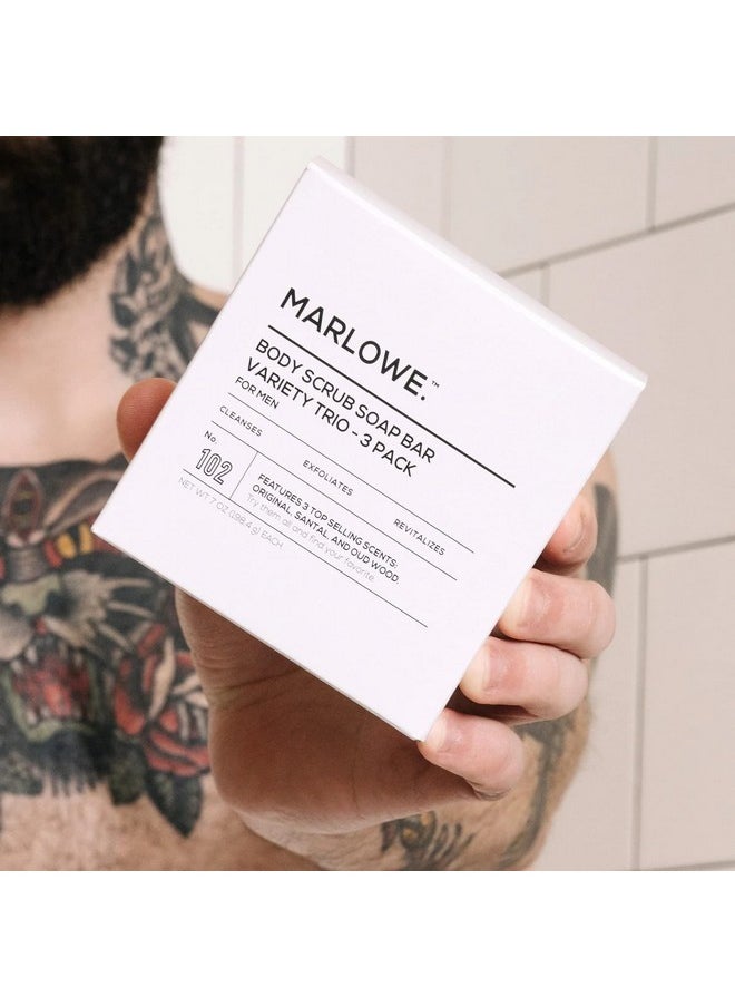MARLOWE. M BLEND Marlowe. No. 102 Men'S Body Scrub Soap 7Oz (Variety Trio) ; Best Exfoliating Bar For Men ; Made W/Natural Ingredients ; Green Tea Extract ; Features 3 Amazing Scents  - Image 4