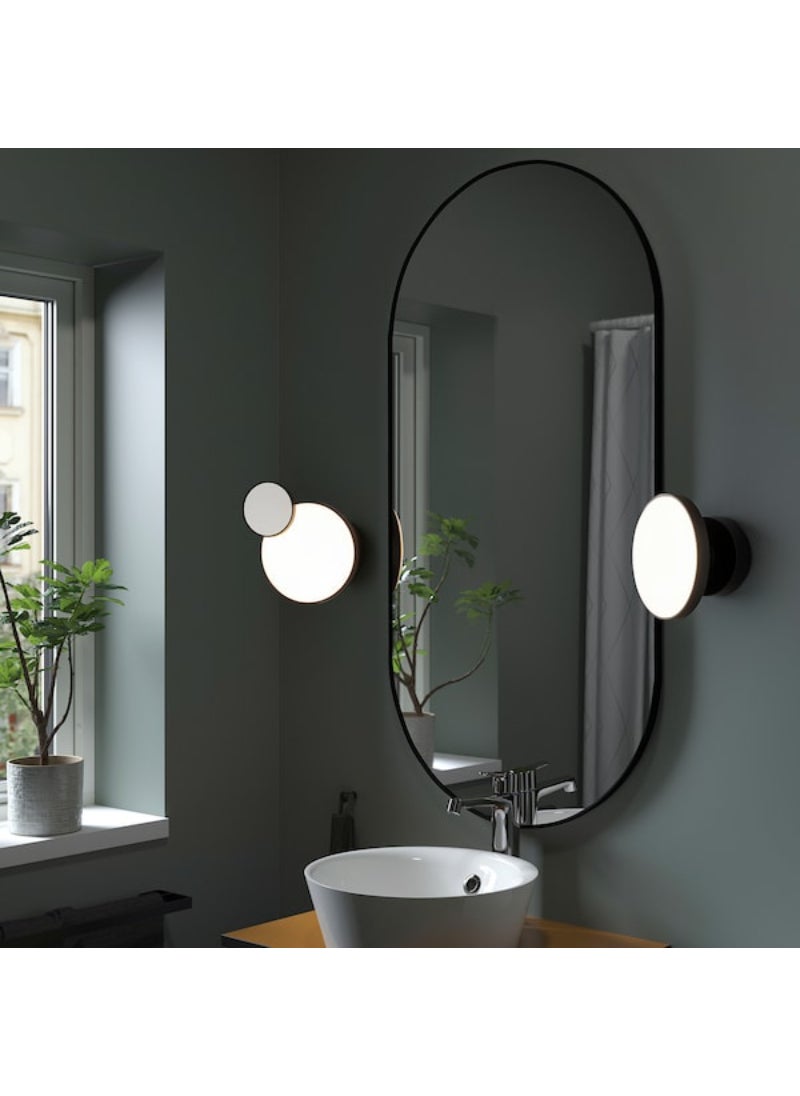 IKEA FRAKTA LED wall lamp with mirror - dimmable matt/black - 20 cm  - Image 3