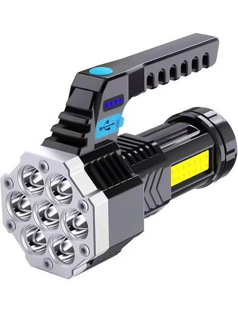 Rechargeable LED Flashlight with Cob Side Light Super Bright Flashlight Battery Powerd Waterproof Handheld Flashlights