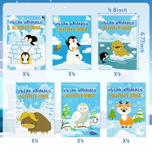 Dvbonike 24Pcs Polar Animals Activity Books for Kids Bulk Winter Mini Fun Games Coloring Book Party Favors Penguin Goodie Bags Stuffers for Christmas Birthday Classroom School Rewards Supplies - Image 5