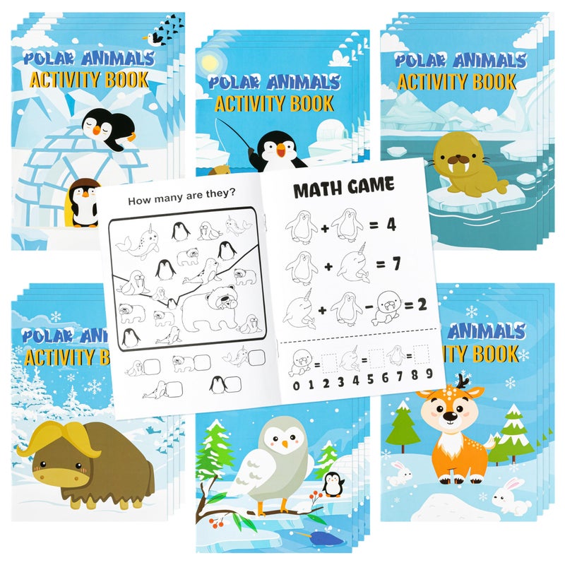 Dvbonike 24Pcs Polar Animals Activity Books for Kids Bulk Winter Mini Fun Games Coloring Book Party Favors Penguin Goodie Bags Stuffers for Christmas Birthday Classroom School Rewards Supplies - Image 3