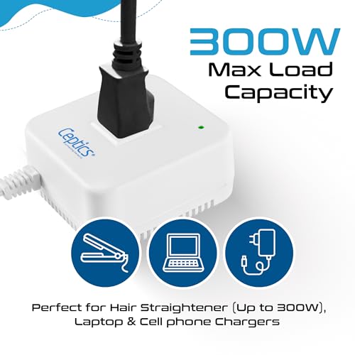 Ceptics 300W Step Down Converter 220 to 110v, Converts Voltage 220V/240V to 110V/120V, Use USA/Canada Appliances in India, Perfect for Hair Straighteners, Laptops, and Chargers, CE Certified - Image 3